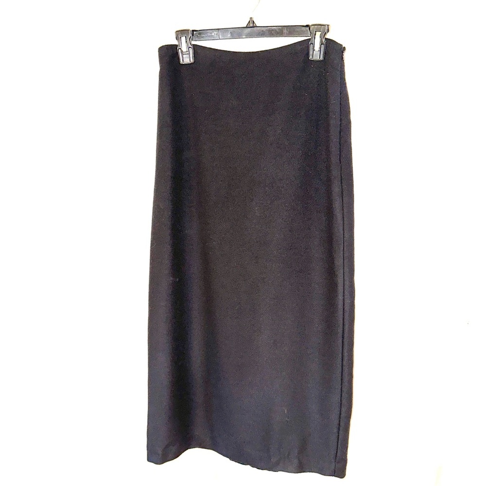 Zara Marciso Rodriguez NWT Black Wool Skirt Size Medium Pencil Maxi Lined